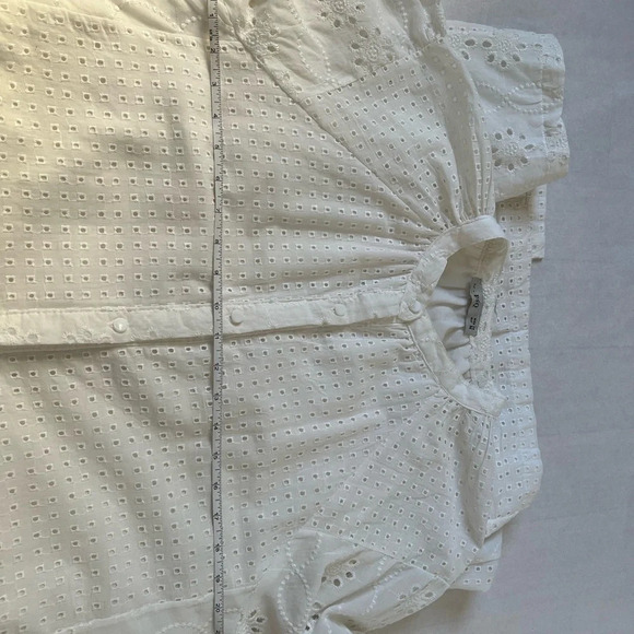 By ESQ NWNT WOMAN  LACE Long Sleeve Cotton Blend MIDI DRESS WHITE M - Picture 8 of 14